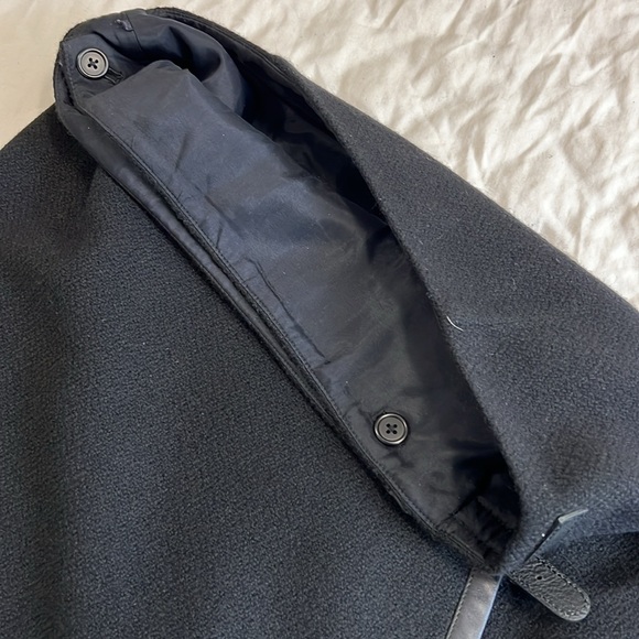 Ralph Lauren Wool Blend Wrap Pencil Skirt Leather Buckle Lined Black Size 10 - Picture 7 of 7